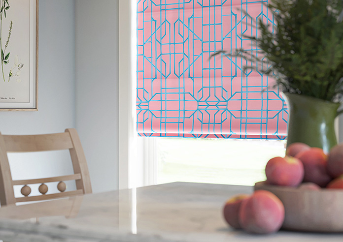 Bamboo Candy, Blue Pink - Roman Blind - Image 5